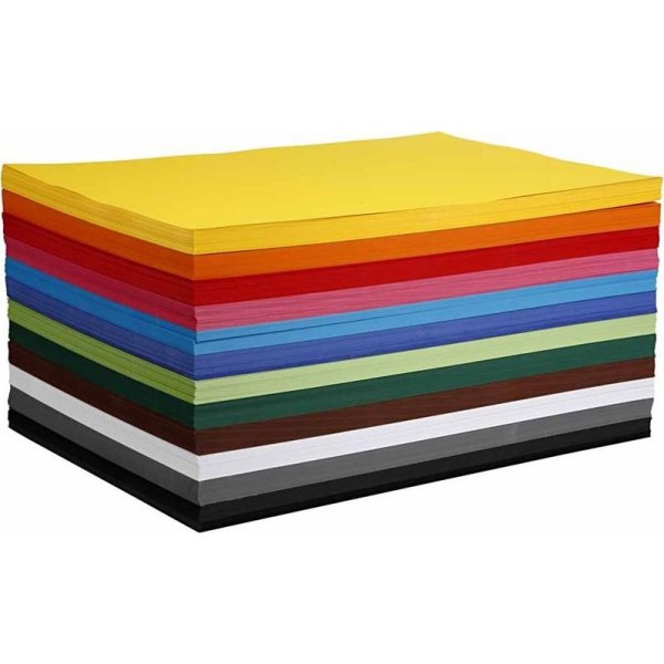 Creatief karton - gemengde kleuren - A2 - 12x100 st