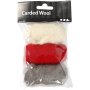 Gekaarde Wol - rood/wit harmonie - 3 x 10 gr