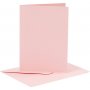 Kaarten en enveloppen - roze - 11,5 x 16,5 cm - 6 sets