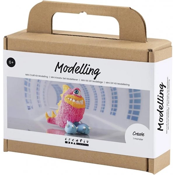 Mini DIY Kit Modellering, neonroze, Monster Freddy Mini DIY Kit Modellering, neonroze, Monster Freddy