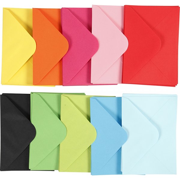 Envelop - gemengde kleuren - 11,5 x 16 cm - 10 x 10 st Envelop - gemengde kleuren - 11,5 x 16 cm - 10 x 10 st