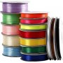 Satijnen lint - assortiment - gemengde kleuren - 15 rollen