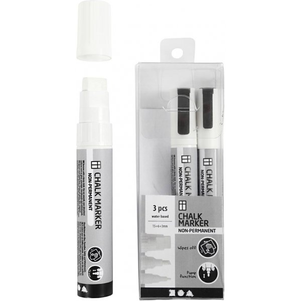 Krijtstiften - wit - 3 st Krijtstiften - wit - 3 st