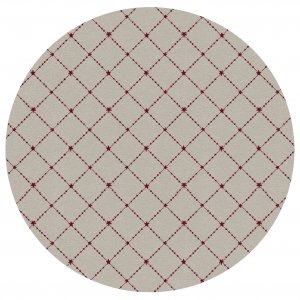 Tafelzeil rond linnen/rood geruit Tafelzeil rond linnen/rood geruit