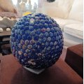 Klant imago Glazen bollen glinsterend 18 - 20 mm - blauw 100 g / 20 st.