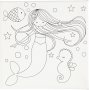 Canvas met print - wit - zeemeermin - 2 st