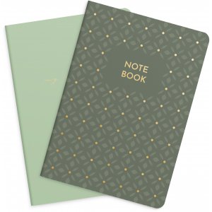 Notitieboekjes groen & met patroonlijnen - 2 stuks