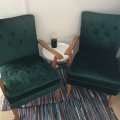 Klant imago Geplette fluweel Bosgroen - 145 cm