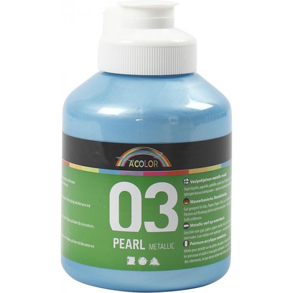 Schoolverf Acryl - Metallic - lichtblauw - metallic - 500 ml Schoolverf Acryl - Metallic - lichtblauw - metallic - 500 ml
