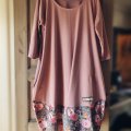 Klant imago Effen jersey stof - 54 Oud Roze