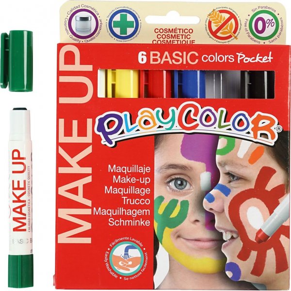 Playcolor Make-up - gemengde kleuren - 6 x 5 gr