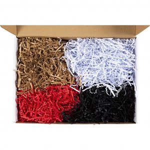 Papierstroken 25-30 cm x 3 mm Zwart Bruin Rood Wit 4x50 g
