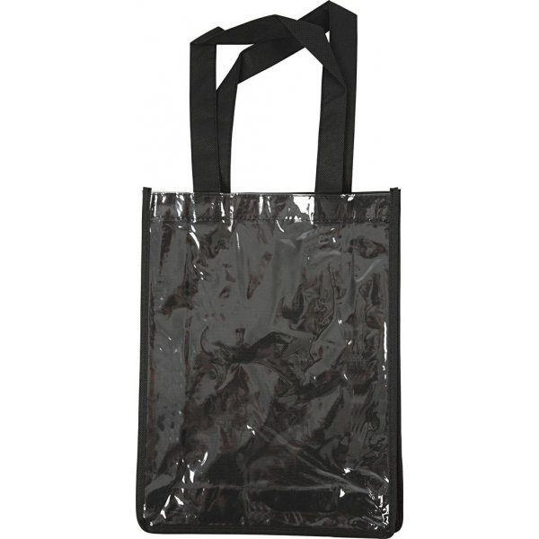 Tas met kunststof voorkant - zwart
