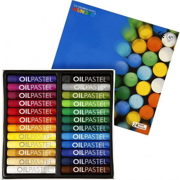 Mungyo Oliepastels - gemengde kleuren - 24 st