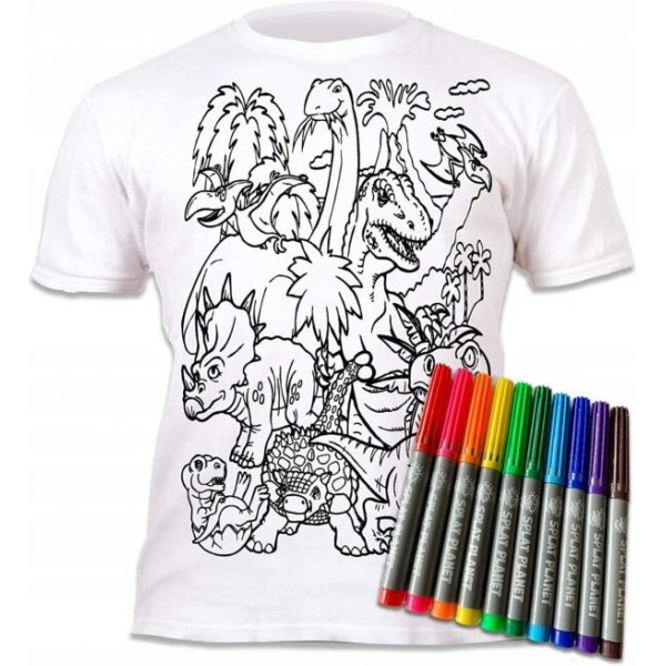 Kleur je T-shirt - Dinosaurussen Kleur je T-shirt - Dinosaurussen