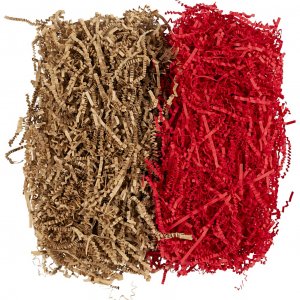 Papierstroken 25-30 cm x 3 mm Bruin/Rood 2x50 g