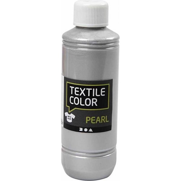 Textielkleur - zilver - parelmoer - 250 ml