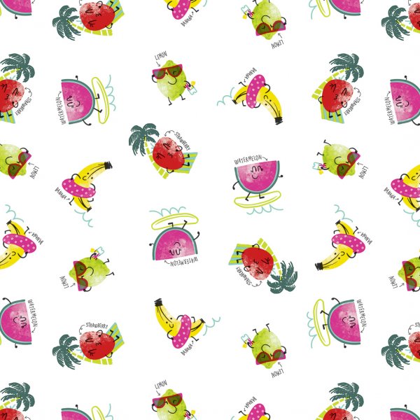 Wasdoek PVC Fruit op vakantie