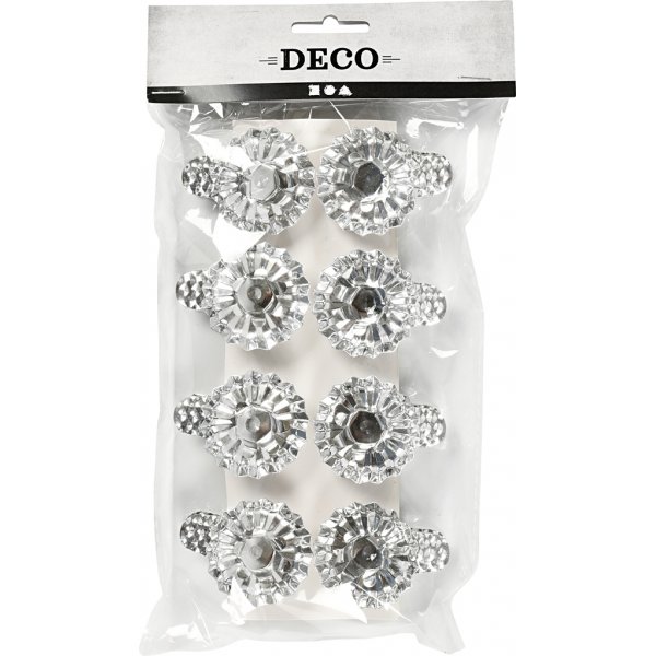 Lichtclips - verzilverd - 40 mm - 8 st