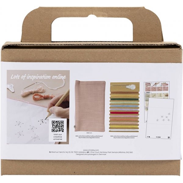 Mini DIY Kit Borduren - stoffige roos - Enveloptasje