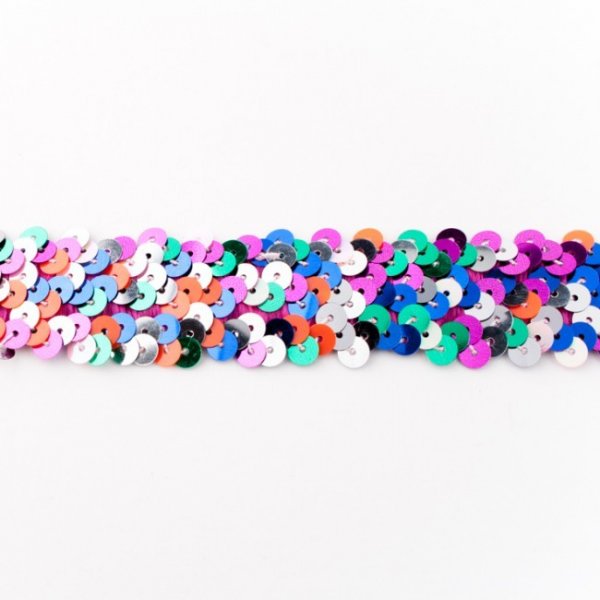 Rand met pailletten - Stretch 30 mm