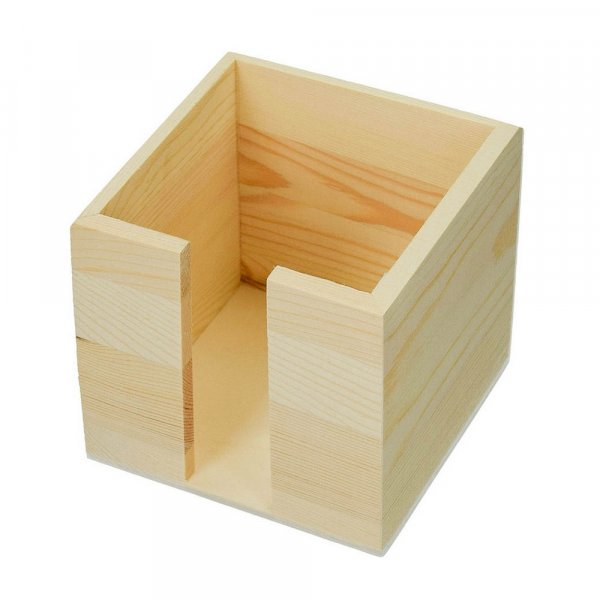 Doosje voor sticky notes 11 x 11 x 10 cm - naturel