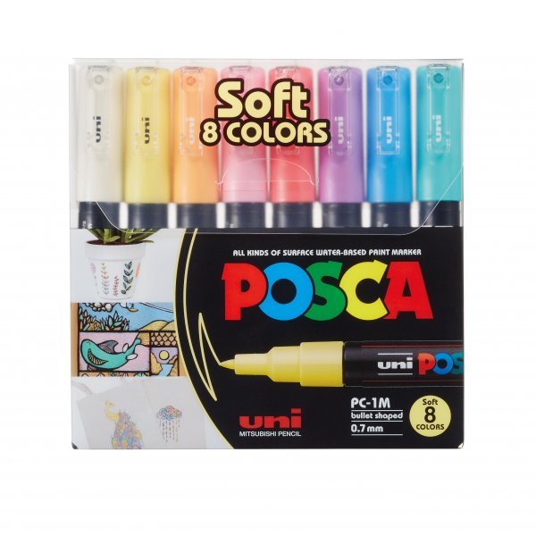 Uni Posca PC-1M - 8 zachte kleuren