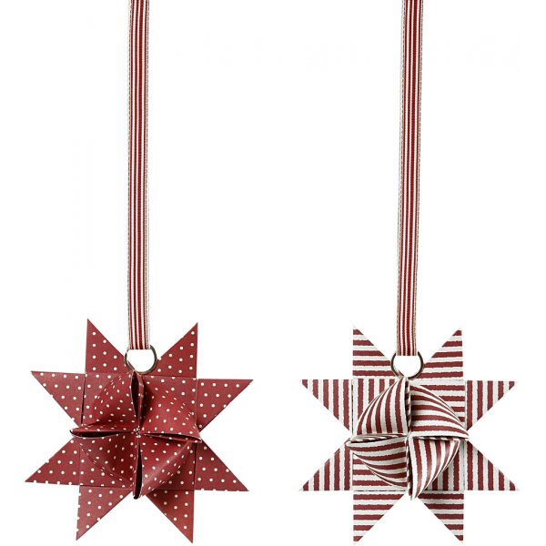 Sterstroken - rood - wit - Ø6,5+11,5 cm - 60 stroken Sterstroken - rood - wit - Ø6,5+11,5 cm - 60 stroken