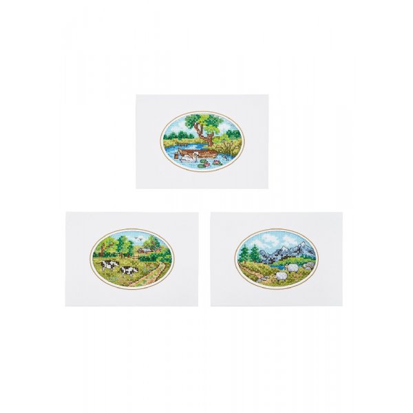 Borduurpakket Kaart - In de natuur 3-pack