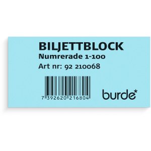 Ticketblok 1-100 Ticketblok 1-100