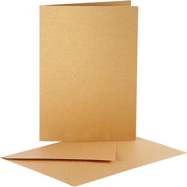 Parelmoer kaarten - goud - 10 sets