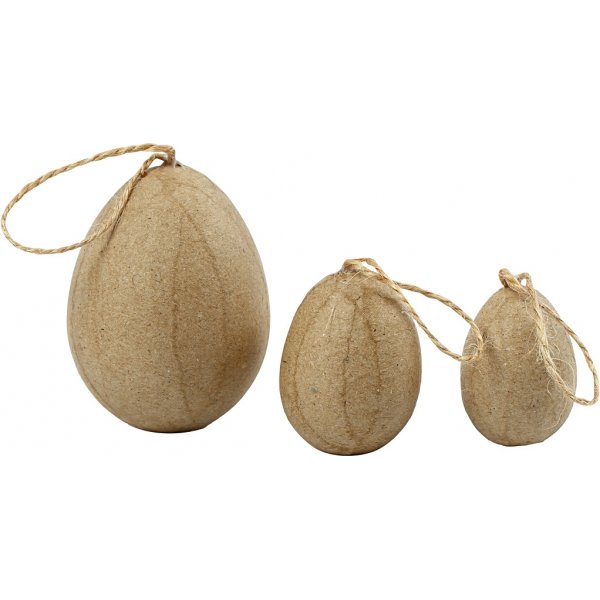 Eieren - papier-maché - 6 st Eieren - papier-maché - 6 st