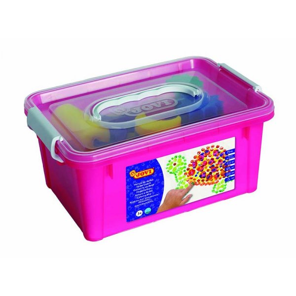 Vingerverfset - Jovi - 6 x 125 ml verf, 4 sponsjes, 4 sjablonen, 1 roller, 1 placemat