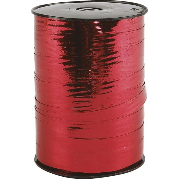 Cadeaukoord - metallic rood - glanzend - 250 m