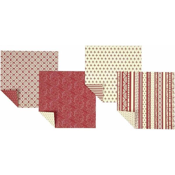 Origamipapier - rood/wit - 15 x 15 cm - 50 vellen Origamipapier - rood/wit - 15 x 15 cm - 50 vellen