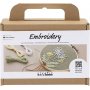 Mini DIY Kit Borduren - stoffig groen - Borduurring