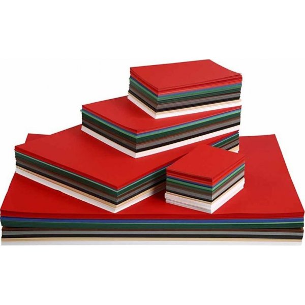 Kerstkarton - gemengde kleuren - A2, A3, A4, A5, A6 - 900 vellen