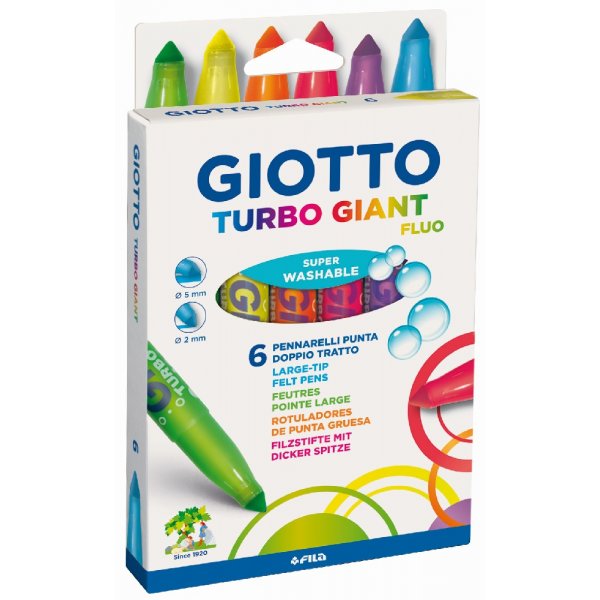 Markeerstiften Giotto Turbo Giant Fluorescent - 6-pack