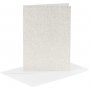 Kaarten en enveloppen - wit - glitter - 11,5 x 16,5 cm - 4 sets