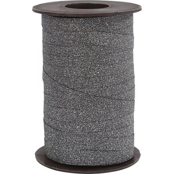 Cadeaukoord - zwart - glitter - 100 m