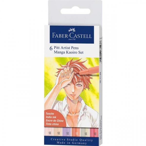 Tekenpennenset PITT Artist Brush Manga Kaoiro - 6 pennen