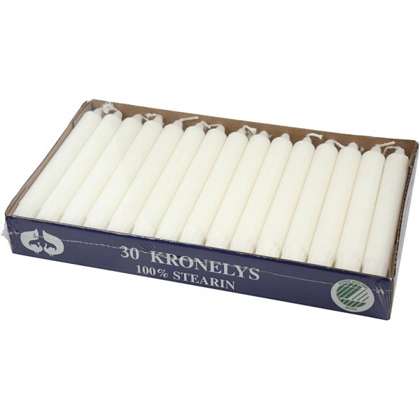 Kaarsen - wit - 30 st