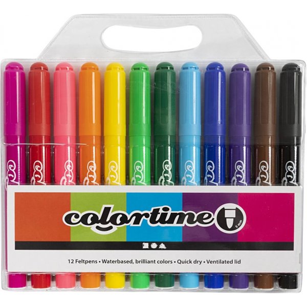 Colortime potloden - standaardkleuren - 2 mm - 12 st