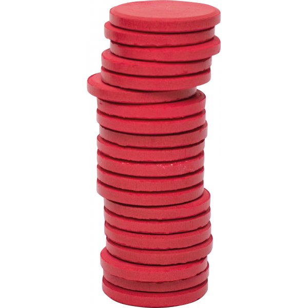 Kleur pucks  30 mm - donkerrood - 20 st