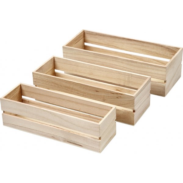 Houten kisten - 3 st