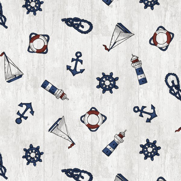 Wasdoek PVC Maritiem - Wit
