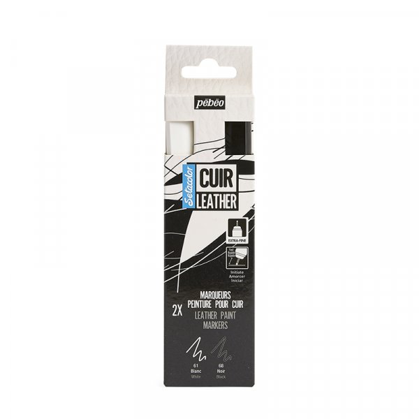 Leerkleur - Pebeo - Markeringsset 2-pack zwart & wit