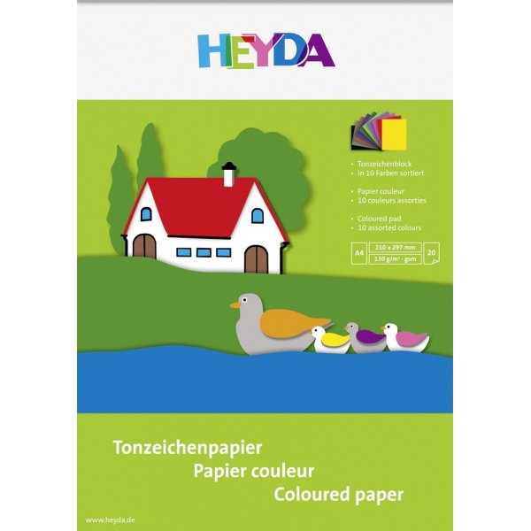 Blok gekleurd papier A4 130 g - 20 pagina\\\'s