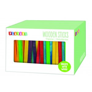 Gekleurde houten stokjes in doosje - 1000 st Gekleurde houten stokjes in doosje - 1000 st