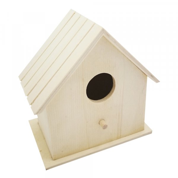 Onbehandeld houten vogelhuisje
